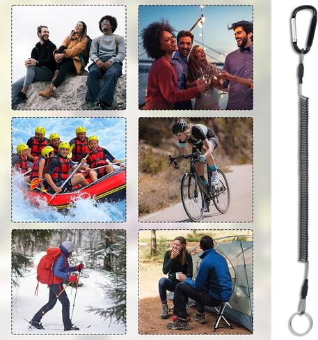 3PCS Retractable Safety Coiled Lanyard with Alloy Clip for Pliers Boating, Heavy Duty Fishing Lanyard with Coiled Tether for Pliers Boating Fishing Kayak in Saudi Arabia