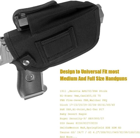Concealed Carry Gun Holster with Mag Pouch Fits Handgun with Laser Light Mounted IWB OWB Ambidextrous Use by Convertible Clip in Saudi Arabia