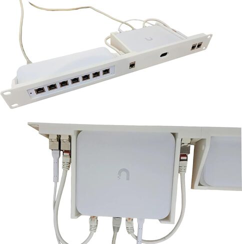 19" Rack Mount for Ubiquiti UniFi Cloud Gateway Ultra Max | 1U Rack Adapter for UCG-Ultra UXG-Max | Compatible with Keystone Panel | Ideal for Home Lab & Server Rack Setup (1) in Saudi Arabia