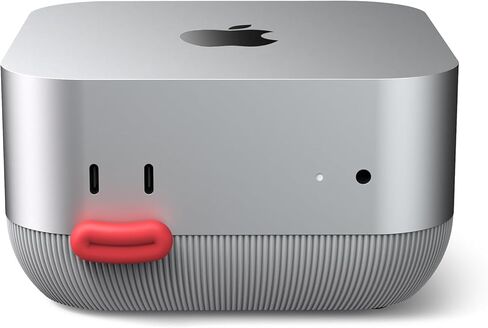 Lonelyfox Mac mini M4 & M4 Pro Stand – Innovative Front Power Button Access, Anti-Dust Cooling Silicone Base, Anti-Slip Desktop Holder, Replaceable Button Caps (Gray) in Saudi Arabia