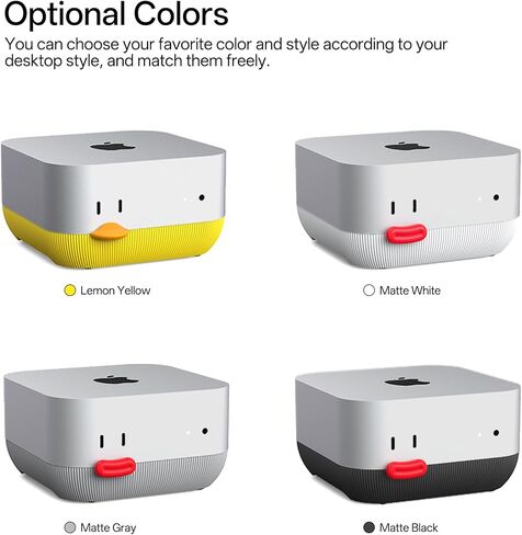 Lonelyfox Mac mini M4 & M4 Pro Stand – Innovative Front Power Button Access, Anti-Dust Cooling Silicone Base, Anti-Slip Desktop Holder, Replaceable Button Caps (Gray) in Saudi Arabia