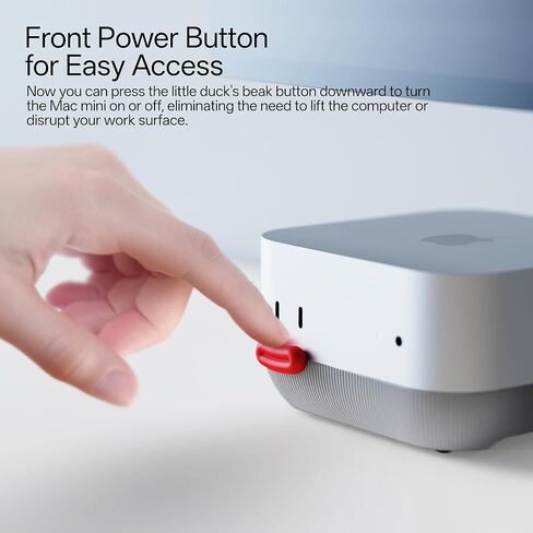 Lonelyfox Mac mini M4 & M4 Pro Stand – Innovative Front Power Button Access, Anti-Dust Cooling Silicone Base, Anti-Slip Desktop Holder, Replaceable Button Caps (Gray) in Saudi Arabia