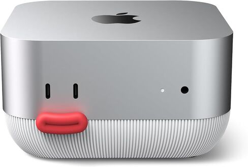 Lonelyfox Mac mini M4 & M4 Pro Stand – Innovative Front Power Button Access, Anti-Dust Cooling Silicone Base, Anti-Slip Desktop Holder, Replaceable Button Caps (Gray) in Saudi Arabia