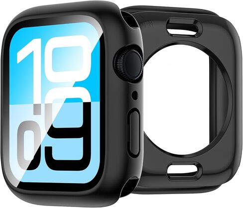 2 in 1 Waterproof Case for Apple Watch Screen Protector Series 6/5/4, SE 3/2/1 40mm, 360 Protective Glass Face Cover Hard Bumper + Back Frame for iWatch Accessories 40 mm in Saudi Arabia