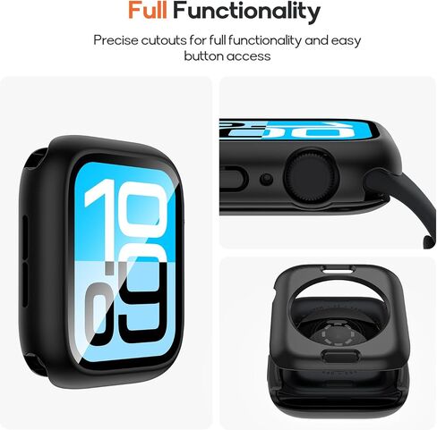2 in 1 Waterproof Case for Apple Watch Screen Protector Series 6/5/4, SE 3/2/1 40mm, 360 Protective Glass Face Cover Hard Bumper + Back Frame for iWatch Accessories 40 mm in Saudi Arabia