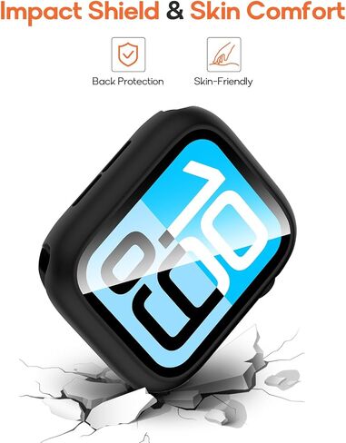 2 in 1 Waterproof Case for Apple Watch Screen Protector Series 6/5/4, SE 3/2/1 40mm, 360 Protective Glass Face Cover Hard Bumper + Back Frame for iWatch Accessories 40 mm in Saudi Arabia
