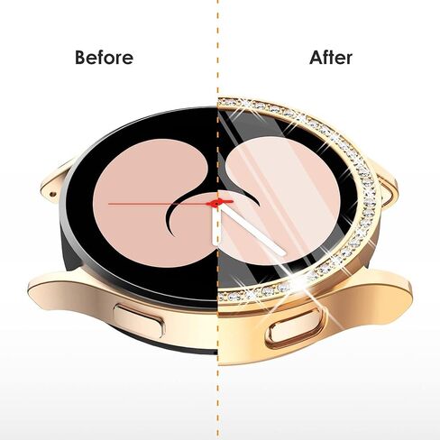 [عبوة من 3 قطع] حافظة لهاتف Galaxy Watch 5 Pro مقاس 45 مم، حافظة واقية بإطار بلينغ متوافقة مع ساعة Samsung Galaxy Watch 5 (ذهبي وردي/وردي/أسود) - 45 مم in Kuwait