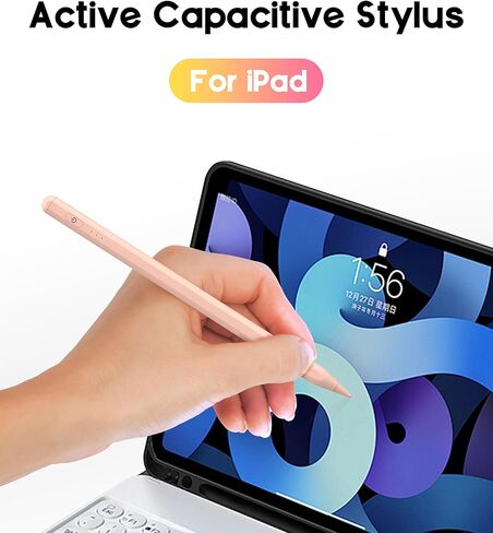 Stylus Pen for iPad 2018-2025, Tilt Sensitivity, Fast USB-C Charging, 10H Battery, Pink Version in Saudi Arabia