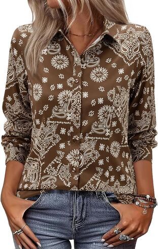 siliteelon Women Button Down Shirts Dress Shirts Long Sleeve Classic-Fit Cotton in Kuwait