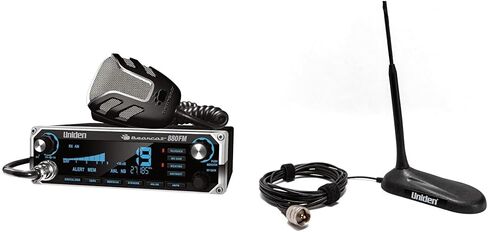 Bundle of Uniden Bearcat 880FM CB Radio, 40 Channels with Dual-Mode AM/FM, 7-Color LCD Display + Uniden BCATPL259-19 Pre-Tuned, Low Profile 18 Inch Magnetic Mount CB Antenna, Aerodynamic Style in Saudi Arabia