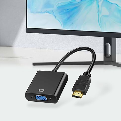 محول HDMI إلى VGA 1080P ذكر إلى أنثى للكمبيوتر الشخصي والكمبيوتر المحمول والشاشة وجهاز العرض والمزيد in Saudi Arabia