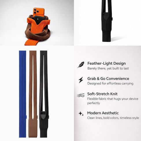 Phone Pocket 3D Knitted Wearable Phone Holder Neck Strap & Crossbody Pouch Compatible with AirPods and Accessories in Saudi Arabia