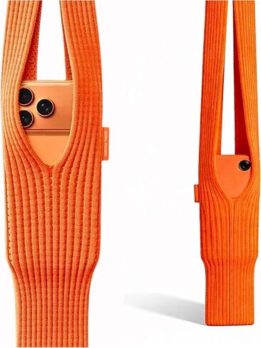 Phone Pocket 3D Knitted Wearable Phone Holder Neck Strap & Crossbody Pouch Compatible with AirPods and Accessories in Saudi Arabia