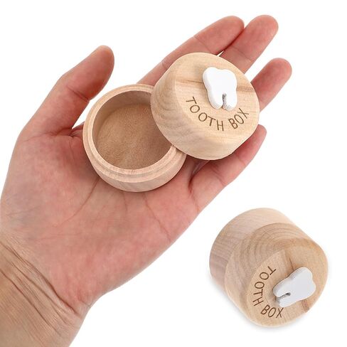 Tooth Fairy Tooth Holder Wooden Tooth Keepsake Box 3D Carved Lost Teeth Storage for Kids Baby Teeth Holder for Little Boys Girls Toddler Shower Birthday in Saudi Arabia