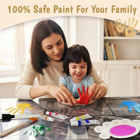 OurWarm Family Handprint Kit with Light, DIY Handprint Family Keepsake Wooden Frame with Sticker & Non-Toxic Baby Safe Paint, Baby Keepsake Gifts for Newborn, Mother's Day, New Parents, Adoption Day in Saudi Arabia