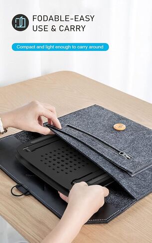 حامل كمبيوتر محمول من Merece للمكتب، حامل كمبيوتر محمول مريح، تصميم مجوف سريع تبديد الحرارة، حامل كمبيوتر محمول قابل للتعديل بزاوية ارتفاع متوافق مع جميع أجهزة الكمبيوتر المحمولة (أسود) in Kuwait