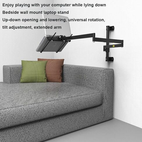 Wall Mount Laptop Stand - Swing/Tilt/Rotate Adjustable Screen Mount for 13-17 inch Laptops in Saudi Arabia