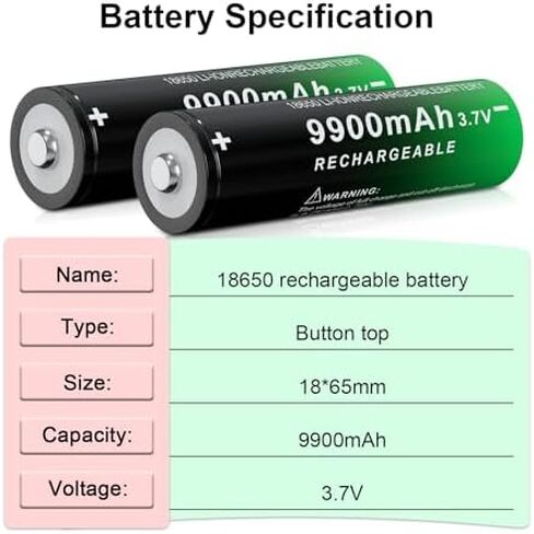18650 بطارية قابلة للشحن 3.7 فولت بطاريات ليثيوم زر علوي قدرة عالية لمصباح يدوي in Kuwait