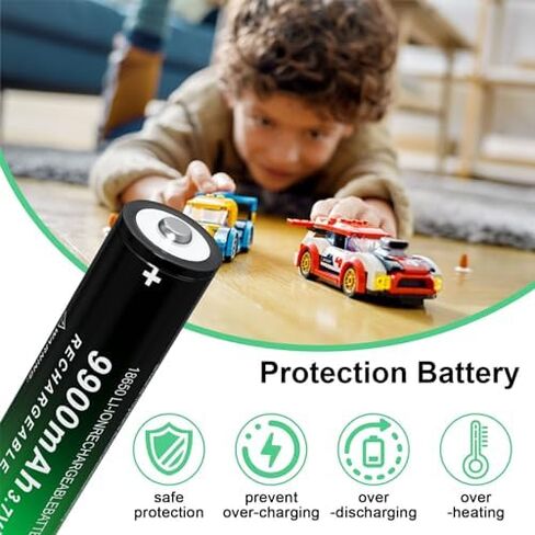 18650 بطارية قابلة للشحن 3.7 فولت بطاريات ليثيوم زر علوي قدرة عالية لمصباح يدوي in Kuwait