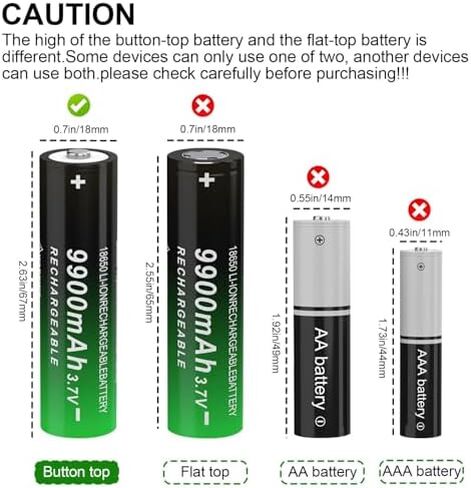 18650 بطارية قابلة للشحن 3.7 فولت بطاريات ليثيوم زر علوي قدرة عالية لمصباح يدوي in Kuwait