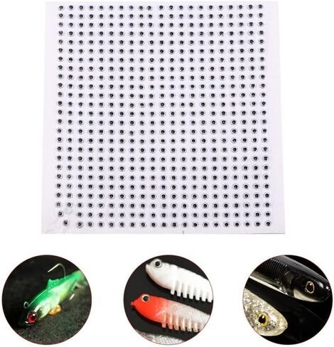 500PCS 3D Fishing Lure Eyes – Lifelike Bait Eyes Adhesive Tackle Accessory for DIY Lures, Fly Tying & Saltwater Fishing in Saudi Arabia