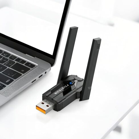 محول بلوتوث واي فاي - واي فاي 6 ثنائي النطاق وبلوتوث 5.4 USB، 900 ميجابت في الثانية (2.4/5.8 جيجا هرتز)، أمان WPA3 للتوصيل والتشغيل - محول واي فاي لأجهزة الكمبيوتر المحمول/الأجهزة الطرفية المكتبية، متوافق مع نظام التشغيل Windows 10/11 in Kuwait
