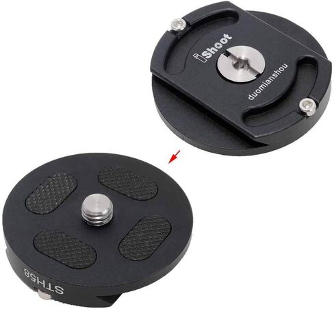 Tripod Head Mount Converter Quick Release Adapter for Fluid Head, Cantilever Head, Ballhead, Tripod Head with Circular Bottom & 3/8 Screw Hole, Bottom is Arca Swiss Fit Quick Release Plate in Saudi Arabia