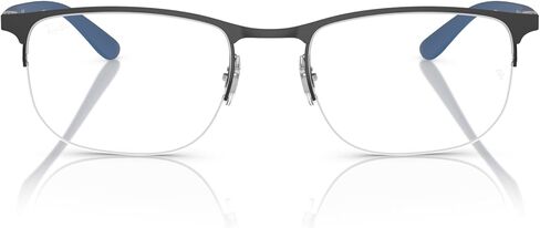 Ray-Ban RX6513 Prescription Eyewear Frames, Matte Gunmetal On Silver/Demo Lens, 55 mm in Saudi Arabia