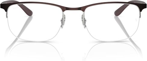 Ray-Ban RX6513 Prescription Eyewear Frames, Matte Gunmetal On Silver/Demo Lens, 55 mm in Saudi Arabia