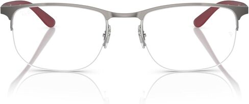 Ray-Ban RX6513 Prescription Eyewear Frames, Matte Gunmetal On Silver/Demo Lens, 55 mm in Saudi Arabia