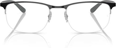 Ray-Ban RX6513 Prescription Eyewear Frames, Matte Gunmetal On Silver/Demo Lens, 55 mm in Saudi Arabia