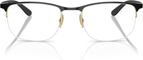 Ray-Ban RX6513 Prescription Eyewear Frames, Matte Gunmetal On Silver/Demo Lens, 55 mm in Saudi Arabia