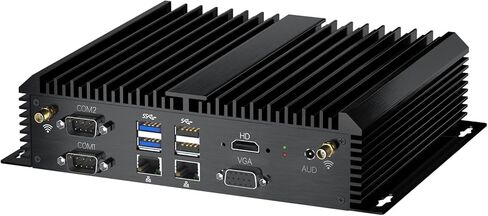 كمبيوتر صناعي من Thdeukoty، كمبيوتر صغير بدون مروحة مع Win 11 Pro، HTPC i7-1165G7 حتى 4.70 جيجاهرتز، 16 جيجا DDR4 RAM 512 جيجا SSD/COM/USB 3.0/4K/HDMI/VGA/2.5G LAN/WIFI6/BT 5.2/حافظة معدنية كاملة/تشغيل تلقائي in Kuwait