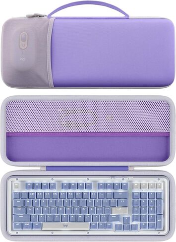 for Logitech Alto Keys K98M Keyboard Carry Case, Travel Protective Storage Case with Mesh Pocket for POP Mouse and Accessories (Purple) in Kuwait