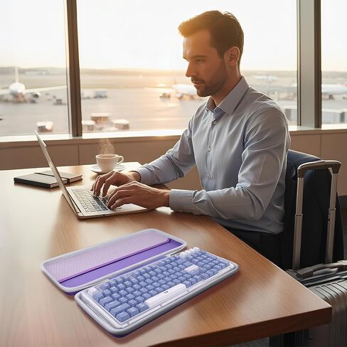 for Logitech Alto Keys K98M Keyboard Carry Case, Travel Protective Storage Case with Mesh Pocket for POP Mouse and Accessories (Purple) in Kuwait