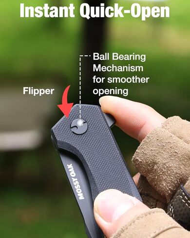 Mossy Oak Folding Pocket Knife with Clip, 3.5" D2 Steel Blade G10 Handle, Small EDC Knife with Glass Breaker, Rope Cutter, Bottle Opener, Screwdrivers for Camping, Survival, Hiking, Outdoor Use in Saudi Arabia