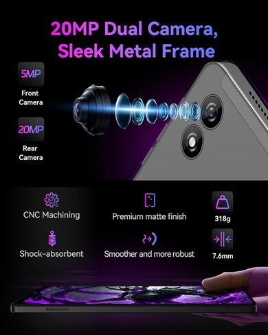 تابلت Android 15 مقاس 8.4 بوصة، Mediatek Dimensity 7300 ثماني النواة، 20(8+12)GB+256GB+2 تيرابايت، 90 هرتز 1920×1200 FHD Widevine L1، 4G LTE وWiFi 6E، Quad-GPS وBT5.4، كاميرا مزدوجة 20MP+5MP، 6050 مللي أمبير Bpad Mini Ultra in Kuwait