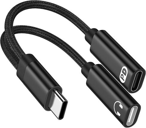 محول مقسم USB C لـ Google Pixel 10 Pro Fold/10 Pro XL/9A/8/7/6,2 in1 نوع USBC محول سماعة رأس صوت مع كابل دونجل شحن سريع PD 60W لهاتف Samsung Galaxy S25 Ultra S24 S23 A17 A16 A36 in Kuwait