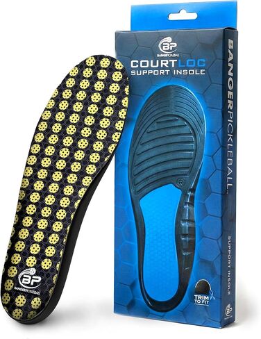 Banger CourtLoc Pickleball Insoles for Men – Low-Profile Arch Support Shoe Inserts, Lateral Stability & Plantar Fasciitis Relief Support – Trim-to-Fit, Moisture-Wicking Court Sport Insole in Saudi Arabia