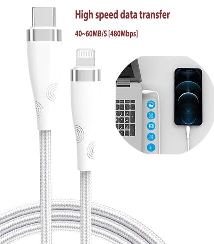 5 Pack USB C Cable 6 FT Fast Charger Type C Charging Cable Nylon Braided Transfer Cord (White) in Saudi Arabia