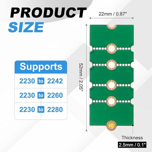 PATIKIL M2 NVME SSD نقل بطاقة محول ممتدة 2230، 2 قطعة محول تمديد M.2 يتغير إلى حجم طويل مع مفكات لمقاهي الإنترنت في المنزل والمكتب، أخضر in Kuwait