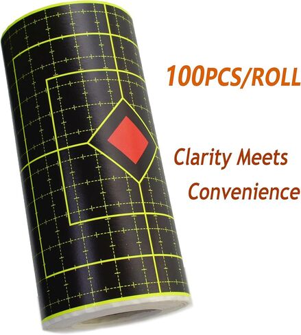 Splatter Target 6 Inch Reactive Paper Stickers, 100 Pcs, Self Adhesive Roll Hunting Accessories for Pistol Pellet Gun Rifle Shooting Practice Outdoor or Indoor Game in Saudi Arabia