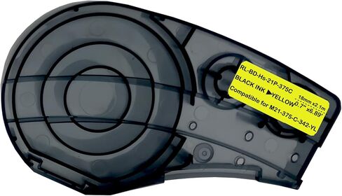 Heat Shrink Tubing Label Tape Compatible for M21-375-C-342-YL Black on Yellow Compatible with M210, M210-LAB, M211, BMP21-PLUS/LAB Label Printers, 0.7" Width, 6.89' Length in Kuwait