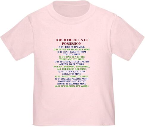 تي شيرت CafePress للأطفال الصغار مطبوع عليه قواعد الحيازة، تي شيرت مضحك للأطفال الصغار برسومات لطيفة، 100% قطن in Saudi Arabia