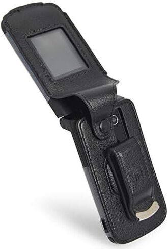 Case for Orbic Journey, Nakedcellphone [Black Vegan Leather] Form-Fit Cover with [Built-in Screen Protection] and [Metal Belt Clip] for Verizon Wireless Orbic Journey V/L Flip Phone ORB2200LBVZ in Saudi Arabia
