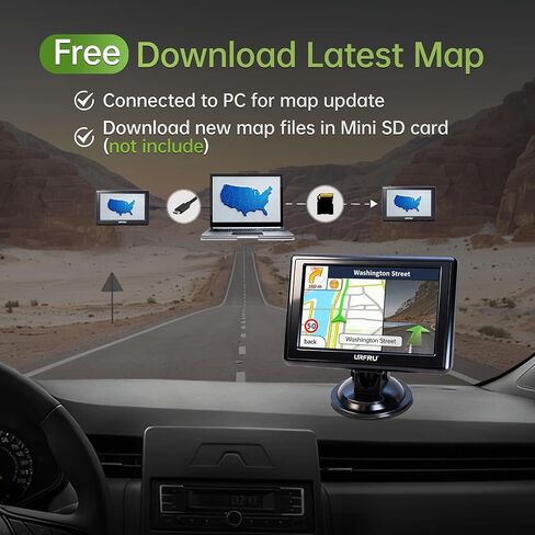 نظام ملاحي GPS للسيارة، حجم صغير لكابينة محدودة، خريطة 2026 غير متصلة بالإنترنت مع تحديثات مجانية مدى الحياة، شاشة لمس 5 بوصة، ملاحة عبر الأقمار الصناعية، توجيه صوتي، تنبيهات السرعة وحركة المرور، توجيه مخصص للسيارة in Kuwait