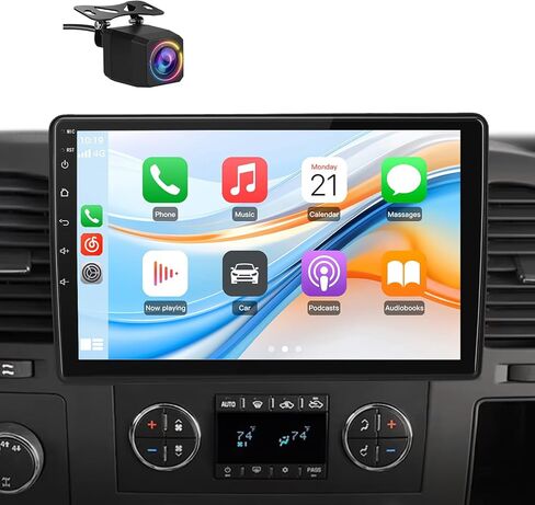 [4GB+64GB] Car Radio Stereo 10 inch Touch Screen for Chevy Silverado 2007-2013 Tahoe GMC Sierra Yukon with CarPlay Android Auto Backup Camera in Saudi Arabia