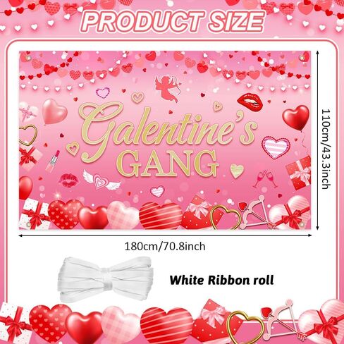 galentines يوم خلفية الوردي سعيد galentines يوم راية الزينة للفتيات galentine's عصابة حزب الزينة خلفية التصوير الفوتوغرافي لسيدة صور كشك الدعائم 70.8x43.3 بوصة in Kuwait