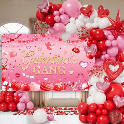 galentines يوم خلفية الوردي سعيد galentines يوم راية الزينة للفتيات galentine's عصابة حزب الزينة خلفية التصوير الفوتوغرافي لسيدة صور كشك الدعائم 70.8x43.3 بوصة in Kuwait