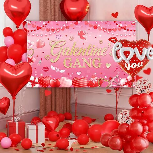 galentines يوم خلفية الوردي سعيد galentines يوم راية الزينة للفتيات galentine's عصابة حزب الزينة خلفية التصوير الفوتوغرافي لسيدة صور كشك الدعائم 70.8x43.3 بوصة in Kuwait